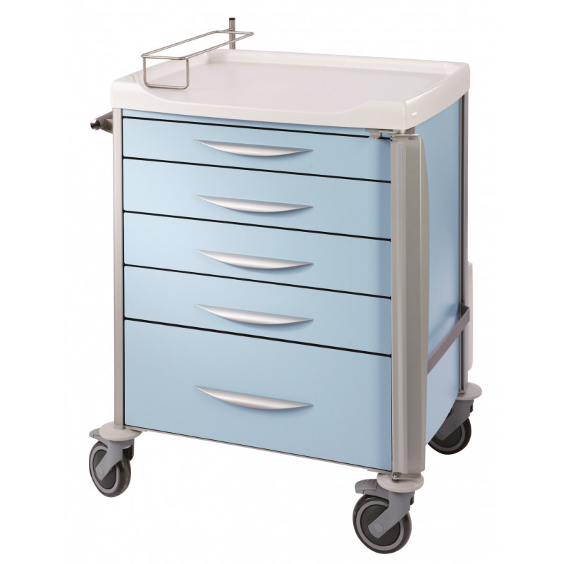 Chariot de soins tiroirs compact bleu