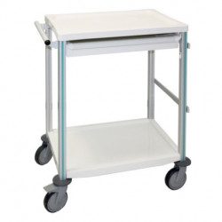 Chariot AGILY 2 tablettes - 1 tiroir 600 x 400 m