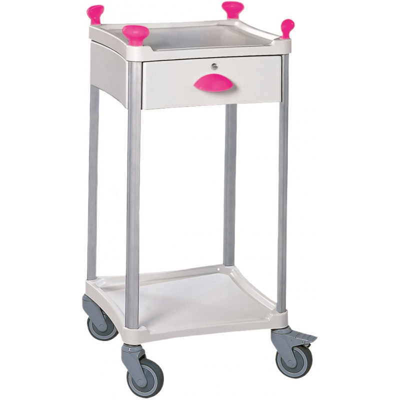 Guéridon Résine 2 tablettes  500 x 500 x 985 mm