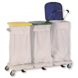 Chariot à linge sale 4 sacs sans couvercle