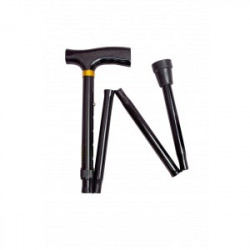 Canne pliable bronze, avec poignée bois